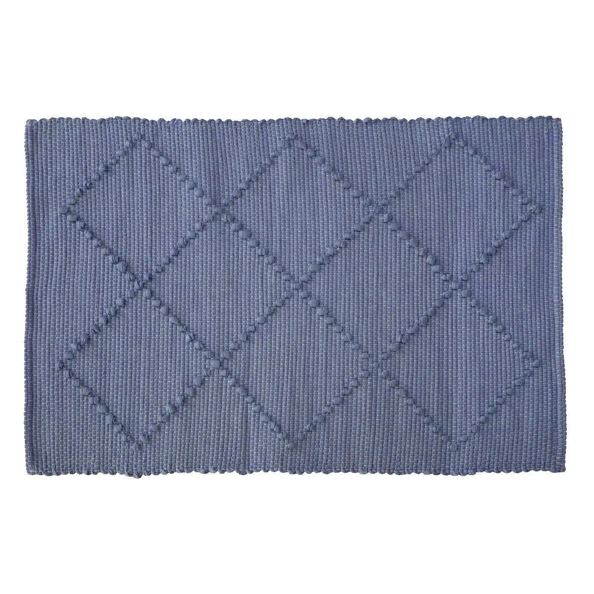 Meixedo Handwoven Rug From Upcycled Materials In Blue
