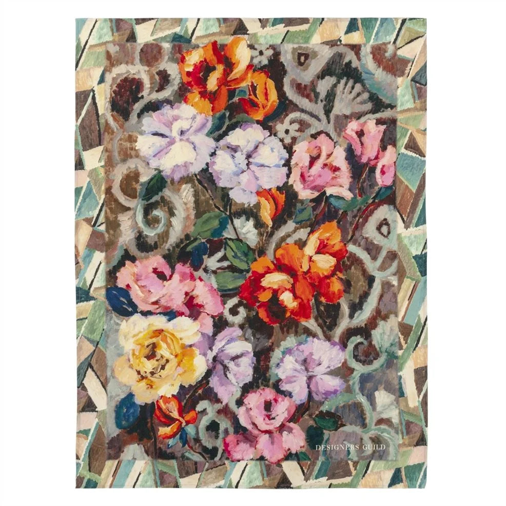 Tapestry Flower Damson Throw