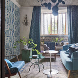 Mixed Tones Indigo Wallpaper