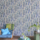 Mixed Tones Indigo Wallpaper