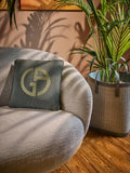 Janette Anthracite & Olive Green Cushion