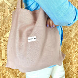 Poppy Mauve Pink 100% Linen Tote Bag