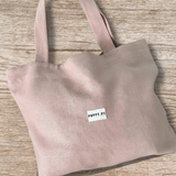 Poppy Mauve Pink 100% Linen Tote Bag