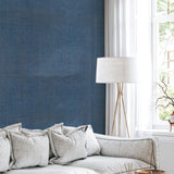 Lantana Weave Indigo Wallpaper