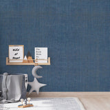 Lantana Weave Indigo Wallpaper