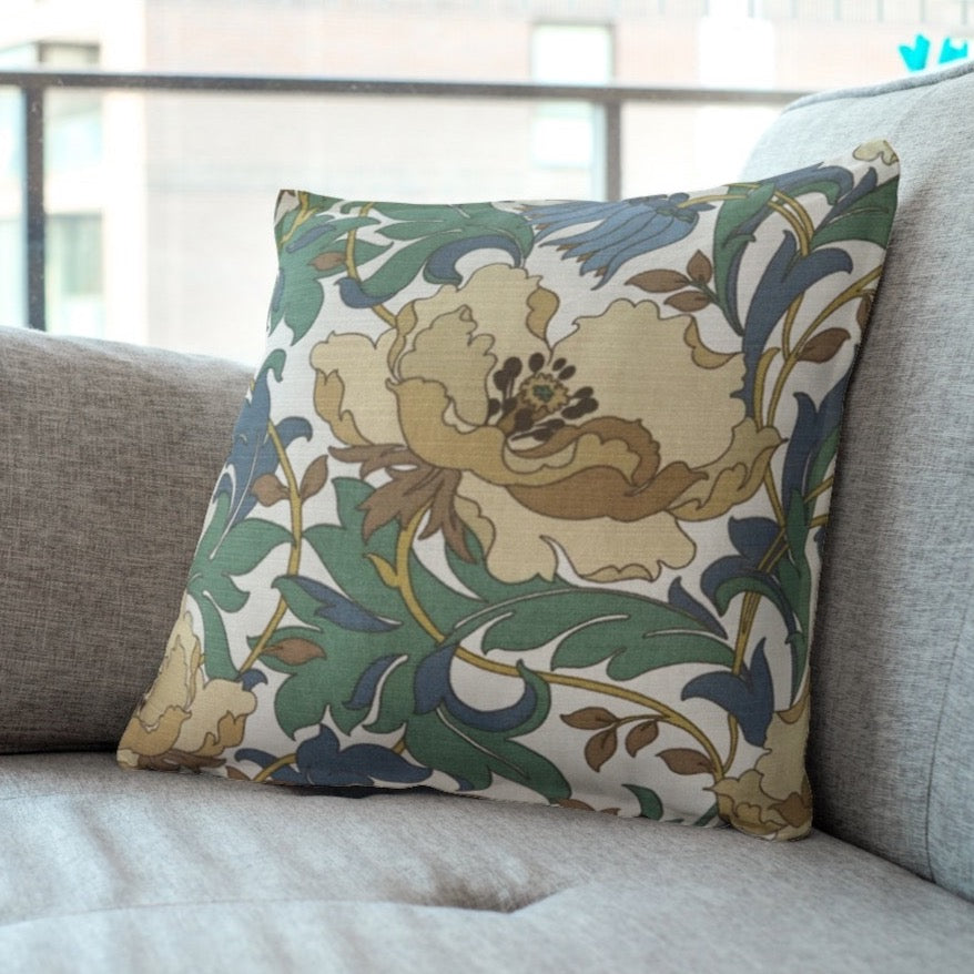 Muted Floral Bloom Cotton Cushion