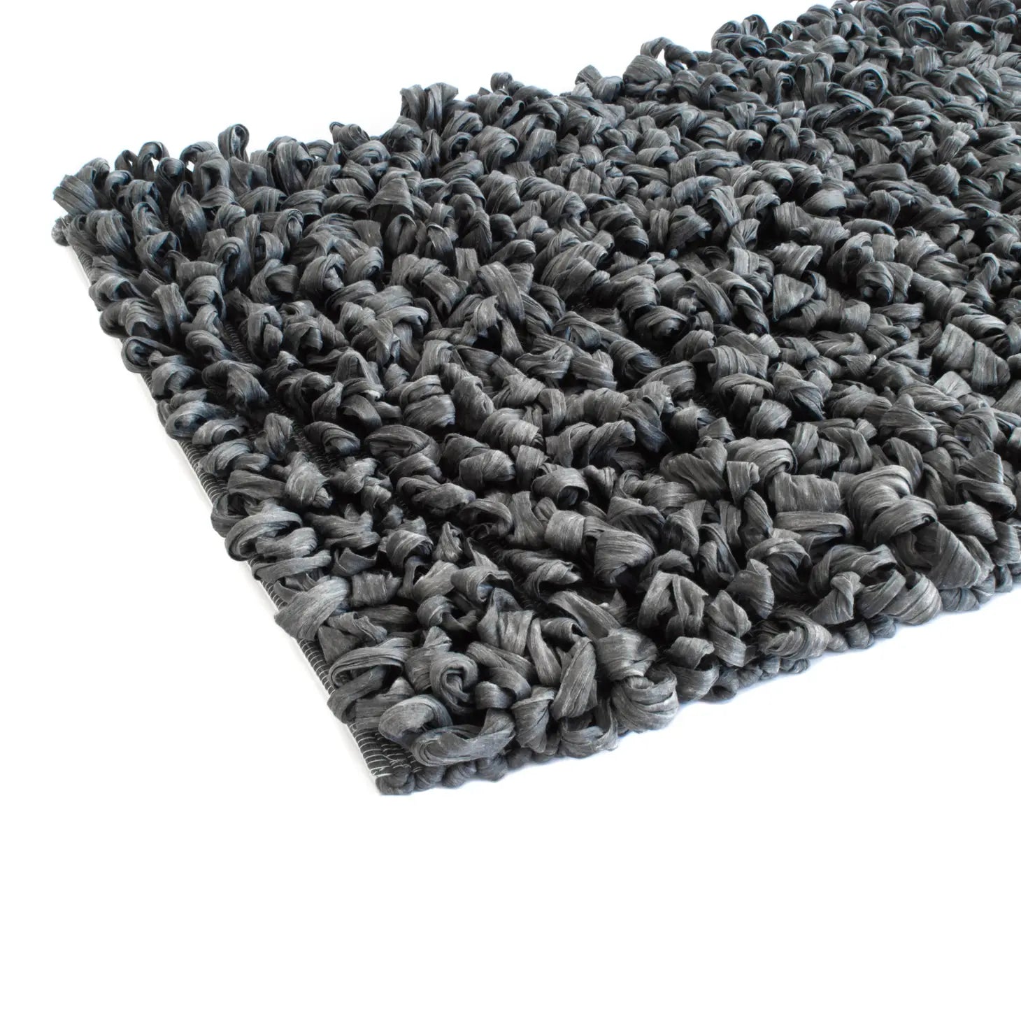 Moledo Sustainable Handwoven Rug With Upcycled Fibers in Anthracite