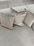 Lascialle Greige Soft Squares Feather Cushion