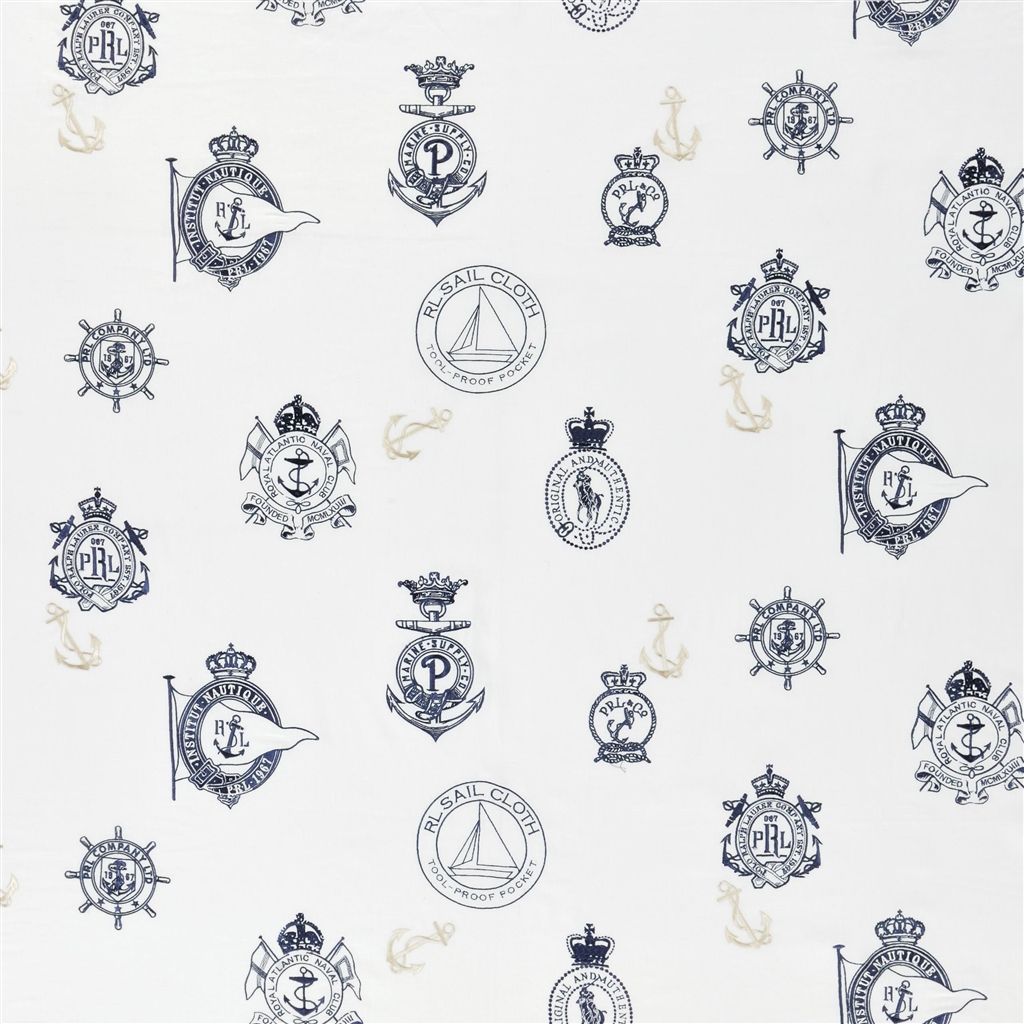 Rowthorne Embroidery Navy Fabric