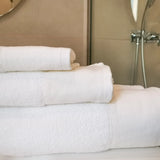 Towel With Soft Linen Trim In Red