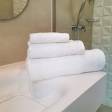 Towel With Soft Linen Trim In Red