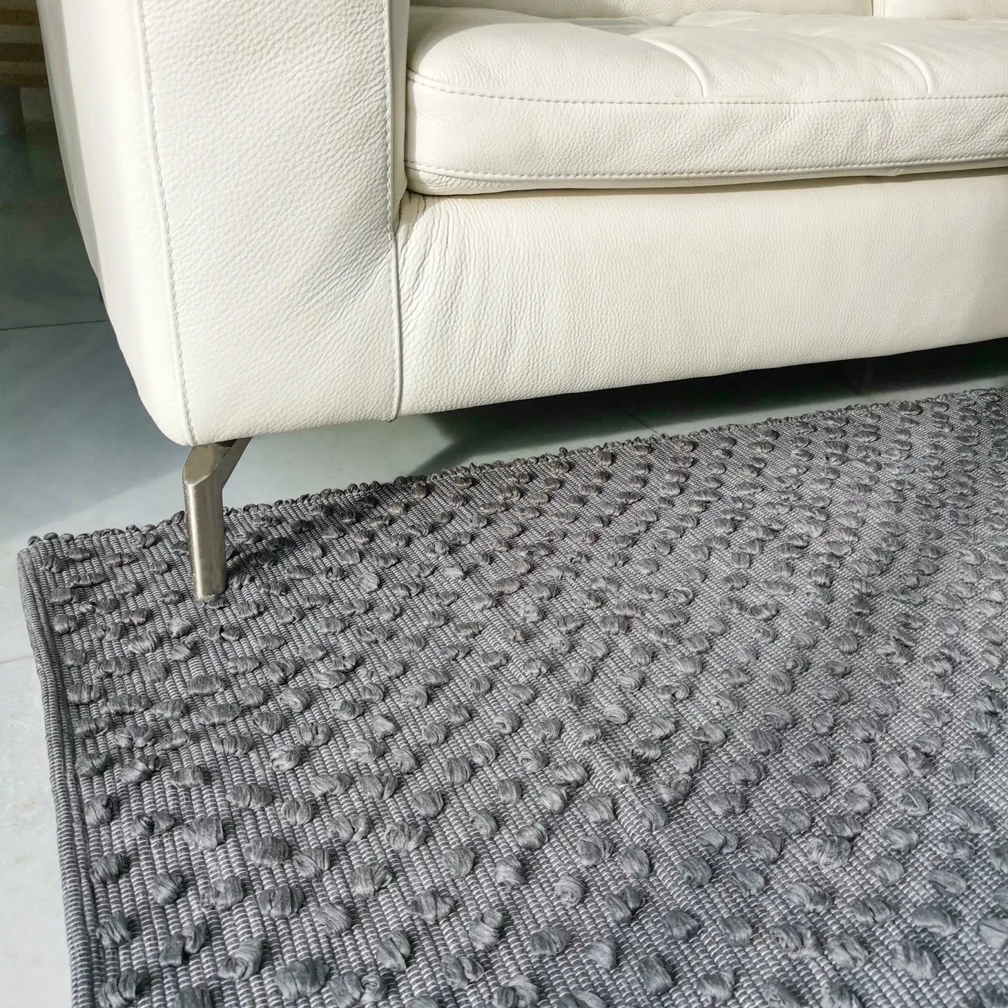 Montaria Handwoven Rug From Upcycled Materials in Black