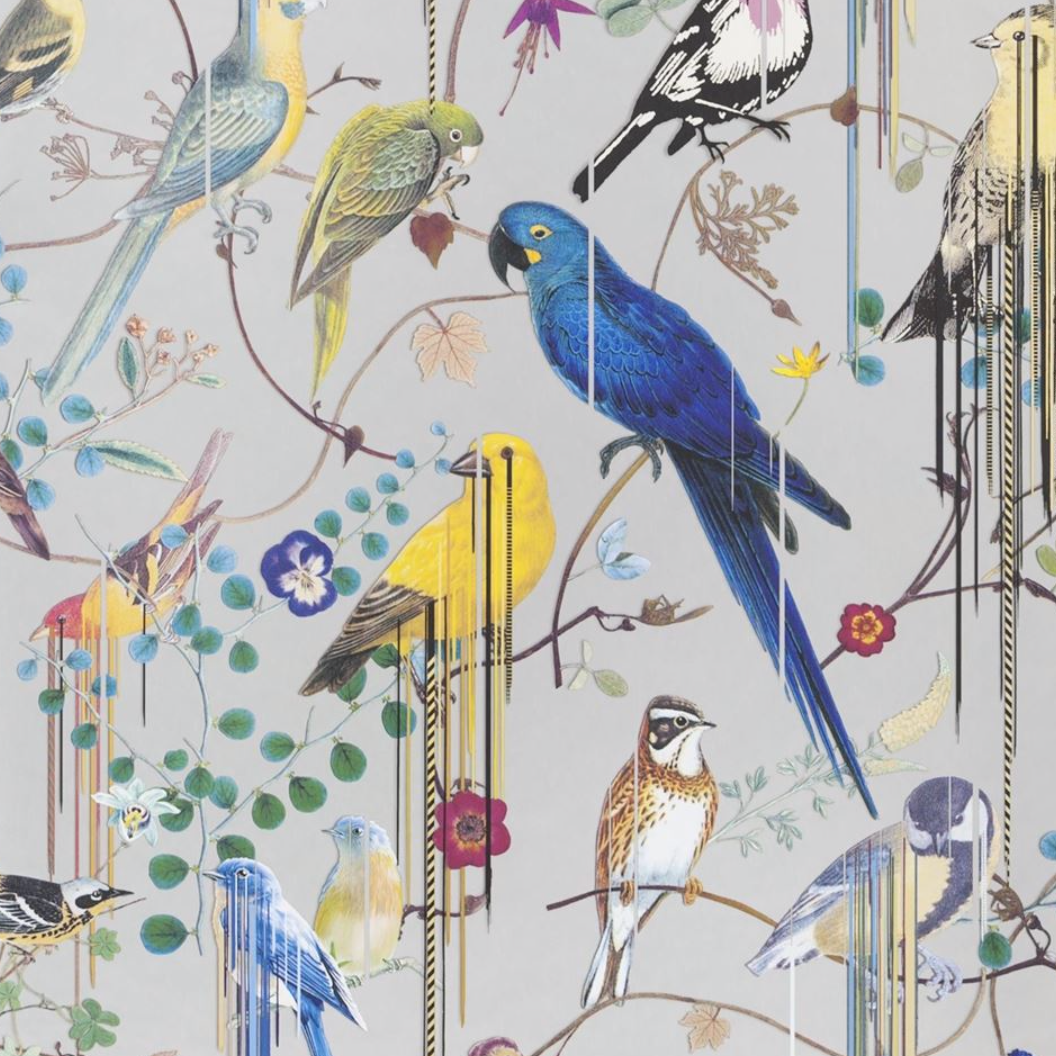 Birds Sinfonia Argent PCL7017/03 Wallpaper