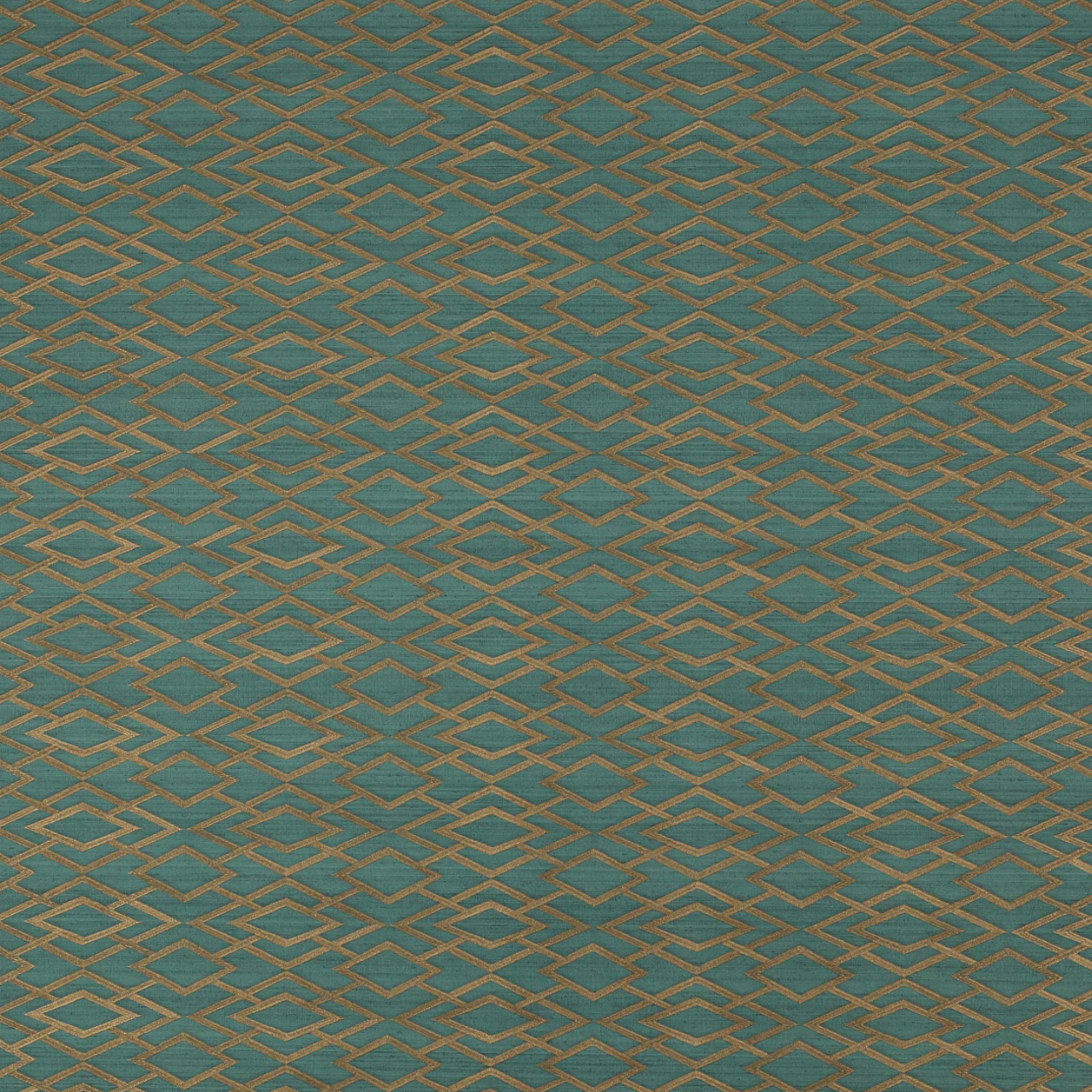 Geometric Silk Teal Wallpaper