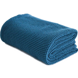 Pure Cotton Waffle Piqué Blanket in Blue