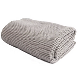 Pure Cotton Waffle Piqué Blanket in Grey