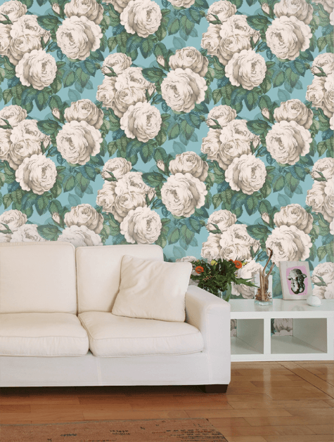 The Rose Swedish Blue Floral PJD6002/03 Wallpaper
