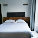 Hotel Bedroom Style Bedding In Striped White Cotton