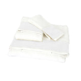 Towel With Soft Linen Trim In White