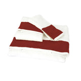 Towel With Soft Linen Trim In Red