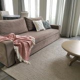 Deocriste Sustainable Rug Handwoven From Upcycled Fibers in Taupe