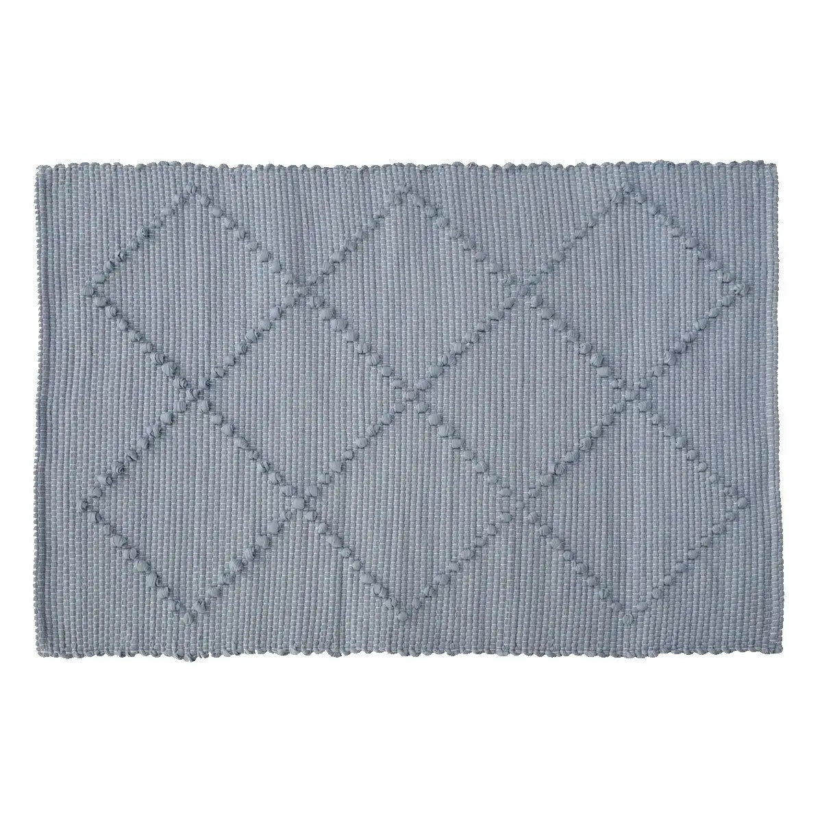 Meixedo Handwoven Rug From Upcycled Materials In Steel Blue