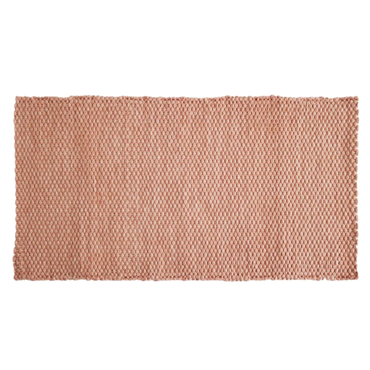 Deocriste Sustainable Rug Handwoven From Upcycled Fibers in Vintage Pink
