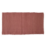 Deocriste Sustainable Rug Handwoven From Upcycled Fibers in Dark Pink