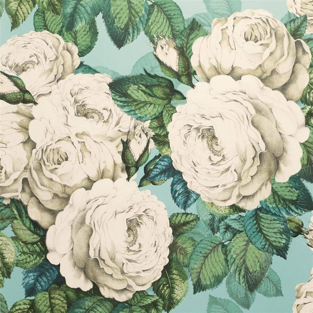 The Rose Swedish Blue Floral PJD6002/03 Wallpaper