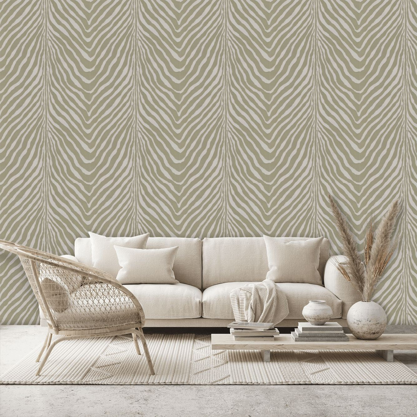 Bartlett Zebra Cream Wallpaper